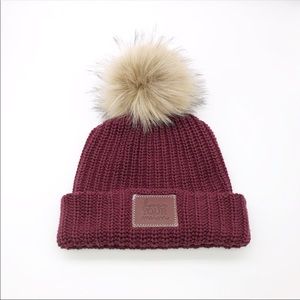 Love Your Melon Burgundy Pom Beanie